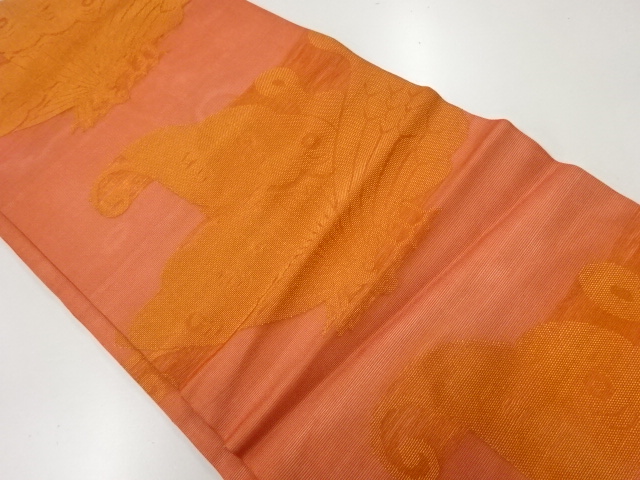 紗 蝶模様織出し名古屋帯